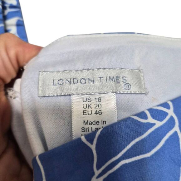 London Times Floral Square Neck Ruffled Sleeve Maxi Dress Size 16 - Picture 8 of 9